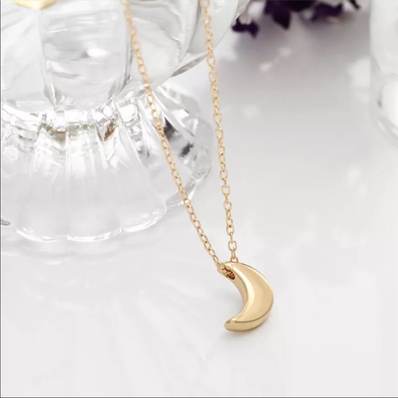 2/$10 NEW! Dainty Moon Necklace Pendant Cute Gold Simple Bohemian - Picture 2 of 6